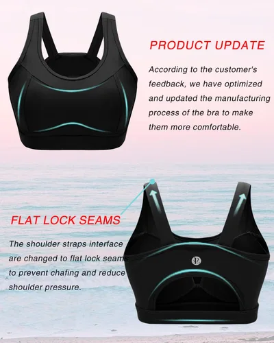 Vista 2 de RUNNING GIRL - Brasier deportivo de alto impacto para mujer, brasier de espalda cruzada, brasier de entrenamiento, brasier de yoga de línea larga