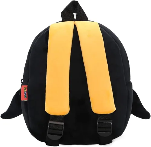 Vista 5 de Mochila pequeña para niños y niñas, linda mochila pequeña de dibujos animados de animales de felpa suave para niños de 2 a 6 años, negro