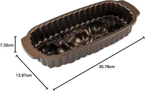 Vista 7 de Nordic Ware 93448 - Molde para pan de trigo y calabaza, capacidad de 6 tazas, color bronce