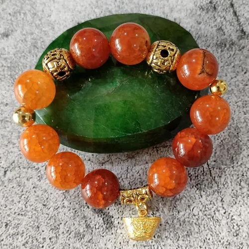 Vista 8 de Heavens Tvcz - Pulsera de ágata con escamas de dragón de buena suerte para mujeres tailandesas buena suerte joyería energética de 0551in dijes