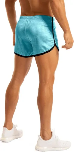 Vista 4 de Ouber Pantalones cortos ajustados para hombre, culturismo, entrenamiento, gimnasio, correr, pantalones cortos ajustados