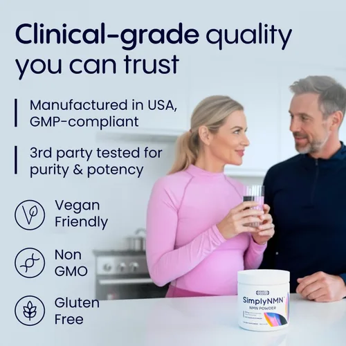 Vista 6 de Simply Nature's Pledge 3.81 oz NMN en polvo, disolución rápida, 500 mg