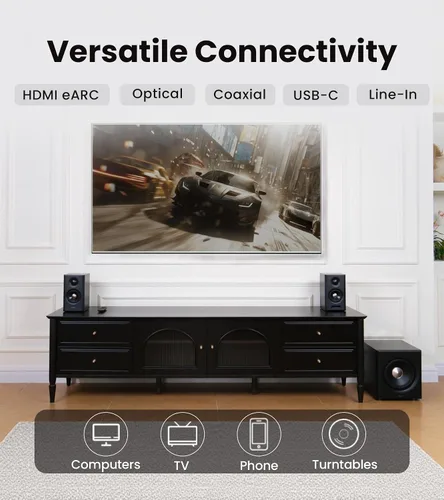 Vista 6 de Edifier S355DB 2.1 Altavoces alimentados para estantería, audio de alta Negro