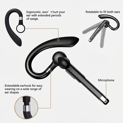 Vista 6 de Auriculares inalámbricos, auriculares inalámbricos manos libres, auriculares inalámbricos con cancelación de ruido, micrófono, compatible