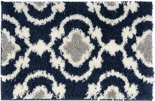 Vista 15 de Alfombra de área peluda para interior, cómoda, estilo entretejido marroquí, Polipropileno, Gris/Crema