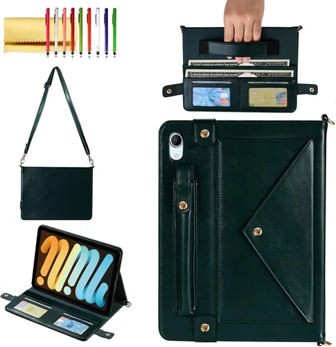 Vista 147 de Funda tipo bolso para iPad mini de 5ª/4ª/3ª/2ª/1ª generación de 7.9 pulgadas, Techcircle funda ligera tipo folio con soporte bandolera con billetera