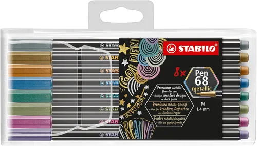 Vista 13 de STABILO Pen 68 - Bolígrafo con punta de fieltro de calidad premium, cartera de 6 colores de neón