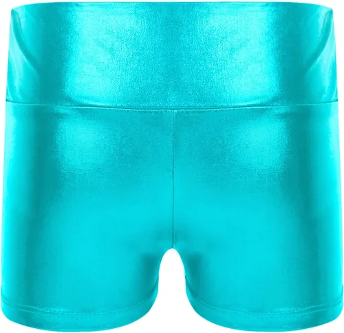 Vista 2 de Pantalones cortos metálicos brillantes para niñas, hip hop, jazz, danza, gimnasia, entrenamiento, yoga, pantalones cortos deportivos, ropa de baile