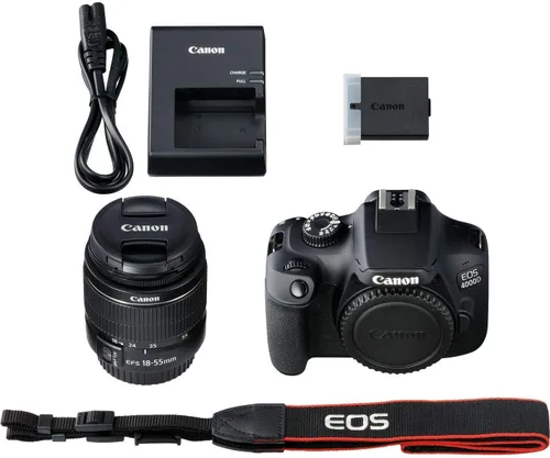Vista 5 de Canon Cámara DSLR EOS 4000D/Rebel T100 con lente III de 0.709-2.165 in y paquete de accesorios, incluye tarjeta de memoria SanDisk Ultra 64GB SDXC