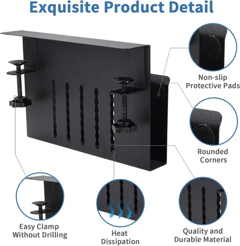 Vista 7 de Organizador lateral de escritorio, soporte para laptop con soporte magnético para bolígrafo, organizador de escritorio colgante sin taladros