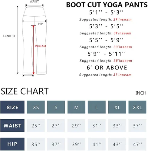 Vista 6 de BUBBLELIME - Pantalones deportivos de yoga para mujer con control de abdomen y 3 estilos básicos, piernas rectas más anchas en los tobillos