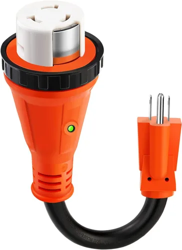 Vista 11 de Cable adaptador RV de 30 amperios a 110 voltios, Dogbone NEMA 5-15P a TT-30R