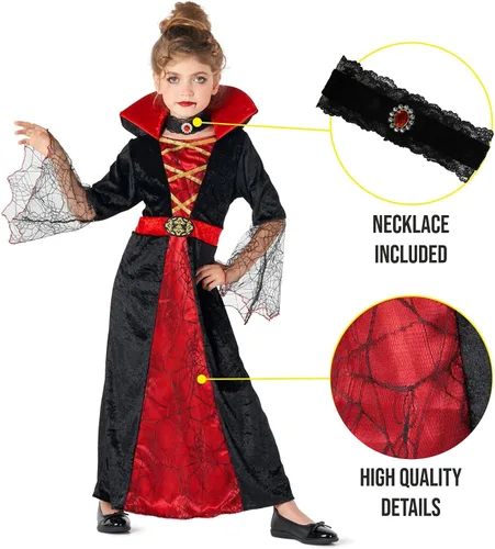 Vista 3 de Morph, Vampire Costume Kids, Vampire Costume Girl, Girls Vampire Dress, Vampire Outfit Kids, Girl Vampire Costume