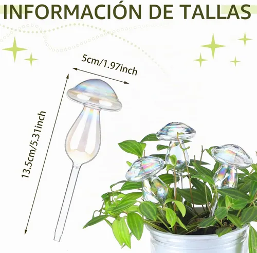 Vista 2 de meekoo 10 globos de riego de plantas de vidrio para riego automático al aire libre, dispositivo de inserción de maceta con degradado de arco iris