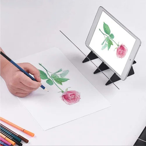 Vista 4 de QPOIBSD Tablero de trazado de dibujo portátil de bricolaje, almohadilla de copia de luz, proyector de reflexión de imagen óptica, tablero de copia