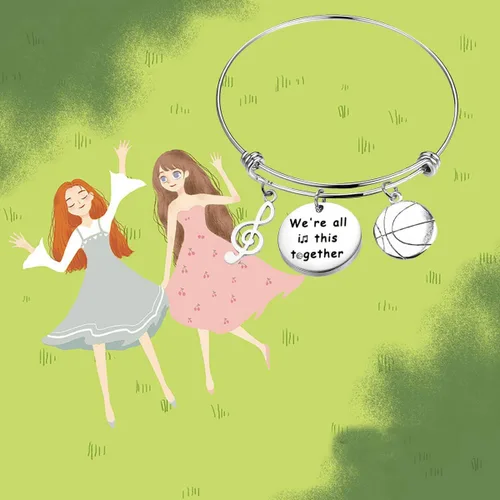 Vista 4 de FUTAP - Pulsera con texto en inglés "We're All In This Togethers", regalo de amistad para amigos