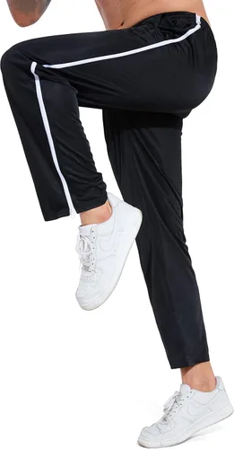 Vista 6 de AIFARLD Pantalones rasgados para hombre con cremalleras laterales y bolsillos para baloncesto, rodillapierna, poscirugía