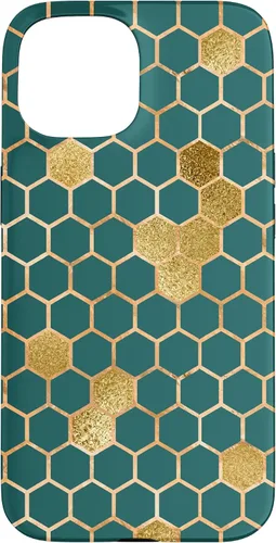 Vista 6 de Bees Honeycomb Pattern Print Honey Hexagon Bees Hive - Green Case for iPhone 17