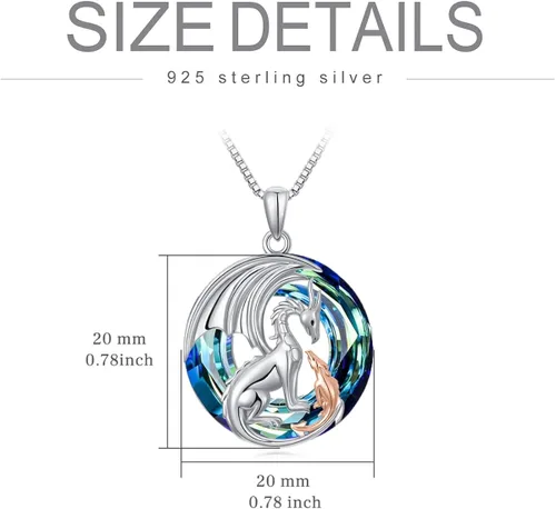 Vista 6 de MEIDERBO Collar de animales de plata de ley 925 collares de madre e hija regalos de joyería para madre hija niños mujeres adolescentes niñas pareja