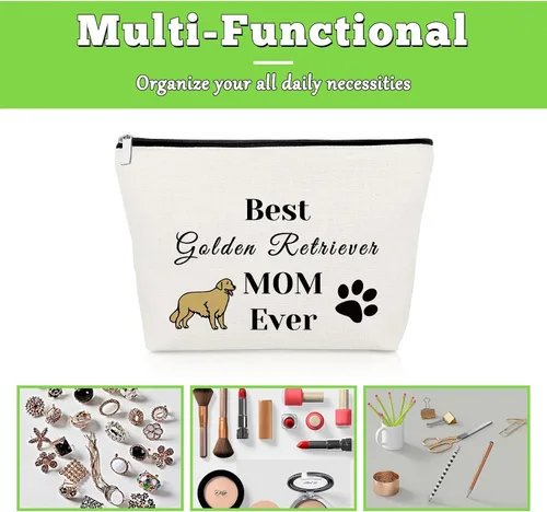 Vista 7 de Golden Retriever - Regalo para amantes de los perros, regalo para mamá Golden Retriever, bolsa de maquillaje para perro, regalo para mamá, regalo