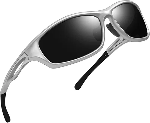 Vista 8 de Joopin Rectangle Sports Sunglasses Polarized UV400 Protection Wrap Around