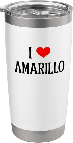 Vista 8 de I Love Amarillo I Heart Amarillo TX Holiday Travel Souvenir Stainless Steel Insulated Tumbler