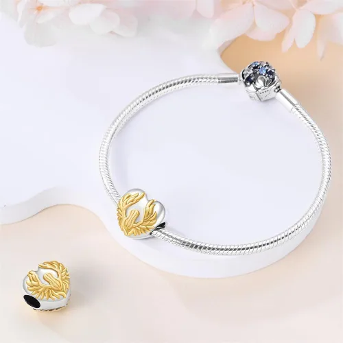 Vista 3 de CYCUFF Abalorios de plata de ley 925 adecuados para collares de dijes, pulseras, abalorios, joyería de regalo para mujer