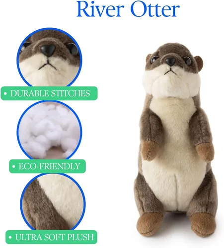 Vista 9 de The Petting Zoo Animal de Peluche de Nutria de Río, Regalos para Niños, Animales Salvajes Wild Onez Babiez, Juguete de Peluche de Nutria de Río de 6