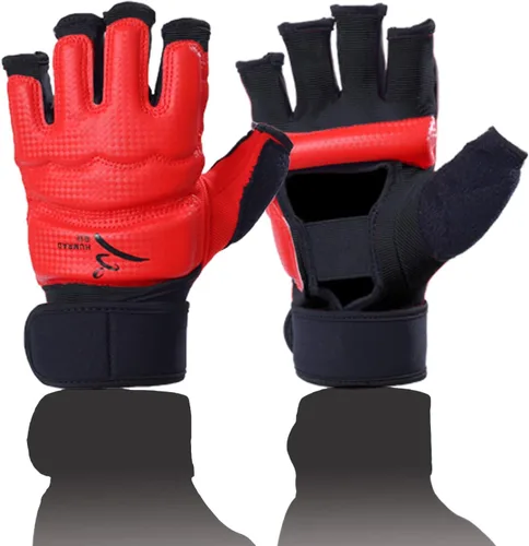 Vista 11 de Guantes de boxeo de kickboxing, guantes de boxeo para hombres, mujeres, niños, medio dedo, saco de boxeo, guantes de lucha para hombres y mujeres