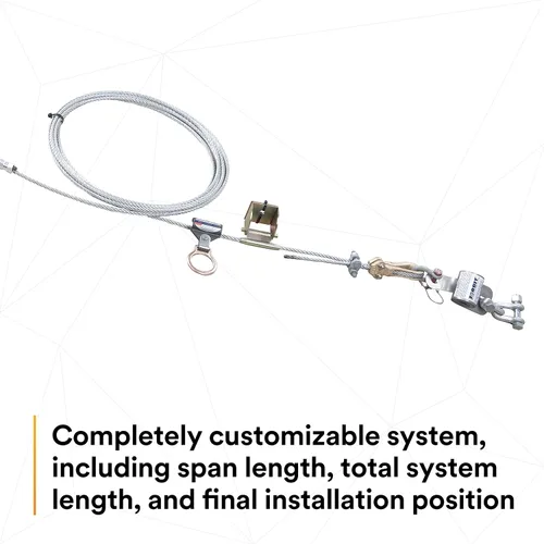 Vista 12 de 3M DBI-SALA Sayfline 7603100 Sistema horizontal permanente, cable Galv. multitramo de 98.4 ft, con 3 soportes de interm, tensor, accesorios