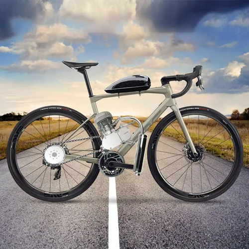Vista 8 de Kit de motor de bicicleta de 100 cc, kit de bicicleta motorizada de 2 tiempos, mango hidráulico mejorado para bicicletas de más de 21 pulgadas, kit
