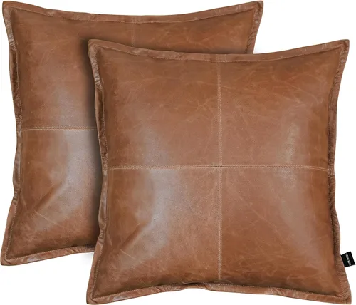 Vista 43 de Funda de almohada de piel de cordero – Funda de cojín decorativa para sofá – Fundas para sala de estar y dormitorio, 22 x 22 pulgadas – Paquete de 2
