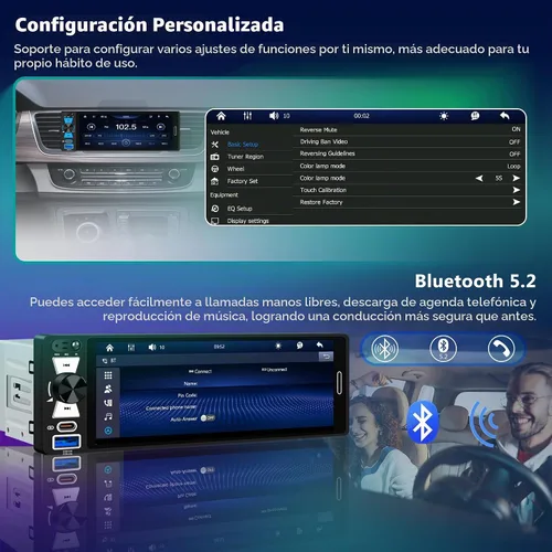 Vista 6 de Radio inalámbrica Apple CarPlay, estéreo de coche BT 5.2 de 6.5 pulgadas