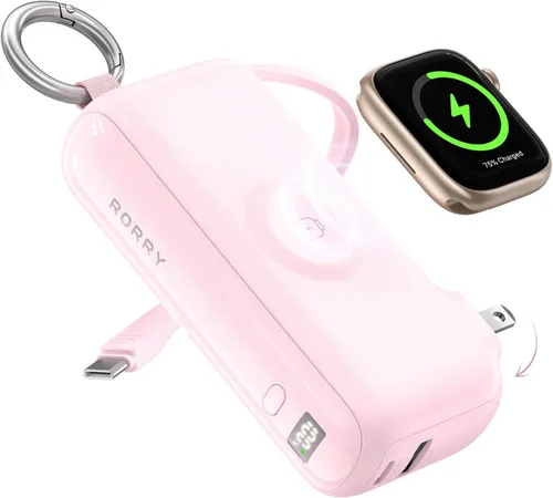 Vista 11 de RORRY Flow Cargador portátil 10000mAh 40W Enchufe de pared Banco de energía Rosa