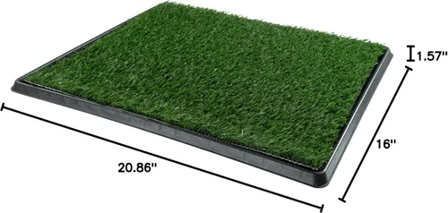 Vista 10 de Almohadilla de Césped Artificial para Orina de Cachorros para Perros y Mascotas Pequeñas - Almohadillas de Césped Reutilizables de 4 Capas de 16x20