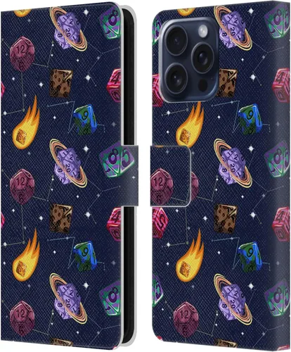 Vista 178 de Head Case Designs Officially Licensed Carla Morrow Colorful Space Dice Patterns Leather Wallet Case Compatible with Samsung Galaxy A07 4G