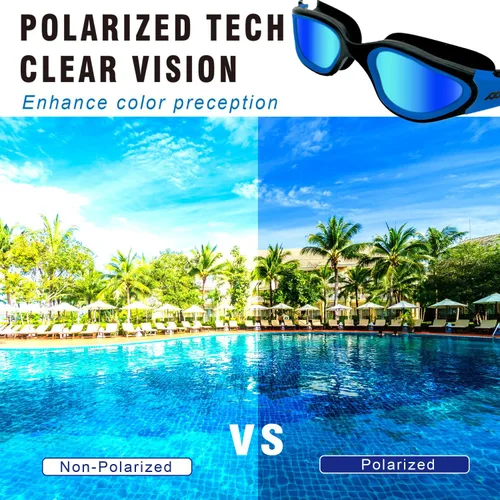 Vista 5 de POLARS DESIGN Gafas de natación, gafas de natación polarizadas antivaho para adultos, hombres y mujeres