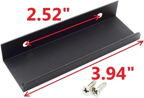 Vista 3 de Tiradores negros de 3.94 pulgadas para gabinete, 6 unidades, espacio entre agujeros de 2.52 pulgadas, tiradores de borde de aleación de aluminio