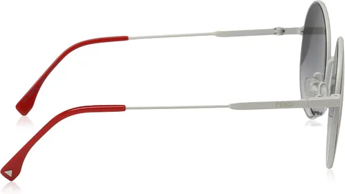 Vista 3 de Fendi Gafas de sol redondas para mujer, color blanco rojogris oscuro, talla única