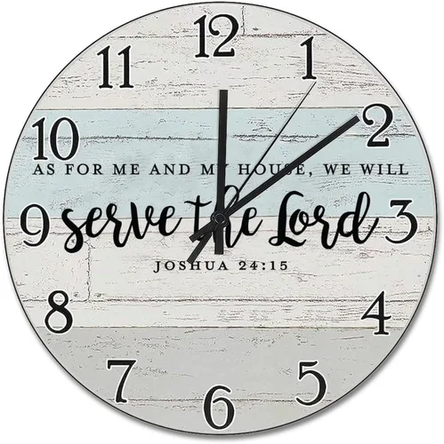 Vista 80 de Reloj de pared con versículo bíblico, con cita religiosa, reloj de madera, texto inspirador cristiano, reloj de madera rústico personalizado