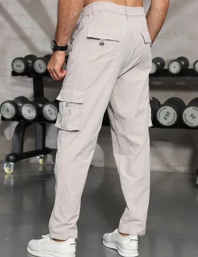 Vista 8 de Pantalones de carga para hombre, ligeros, tácticos, para senderismo, ajuste clásico, múltiples bolsillos