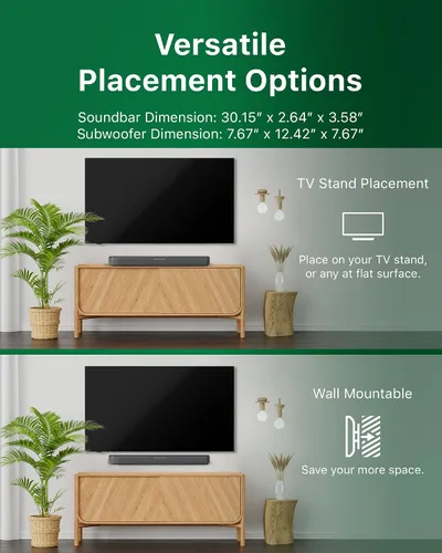Vista 8 de Barra de sonido PHILIPS B5309 2.1 con subwoofer inalámbrico y tecnología de audio DTS Virtual:X inmersiva - 240W de potencia máxima, graves