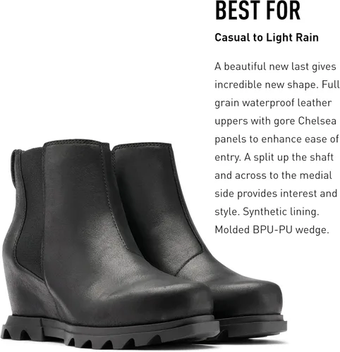 Vista 3 de SOREL Botas Chelsea Joan of Arctic Wedge III para mujer, botas de cuña de cuero impermeables