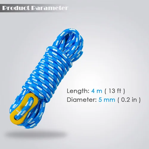 Vista 3 de GEERTOP Paquete de 6 cables de 0.197 in de Guy Lines ultraligeros con tensor de ajuste de aluminio, cuerdas para acampar al aire libre, lona
