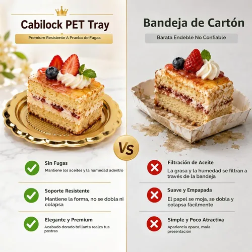 Vista 3 de Cabilock 20 mini tablas doradas para tartas, bandejas de postre