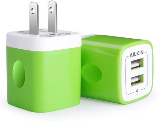 Vista 14 de Cargador de pared USB, bloque de carga, AILKIN 2.1A Multiport Fast Charge Power Brick Cube para iPad, iPhone, Samsung Galaxy, Google Pixel