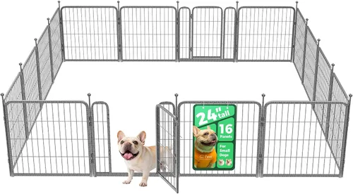 Vista 15 de FXW Aster - Corralito para perros diseñado para patio, 32 pulgadas, 16 paneles
