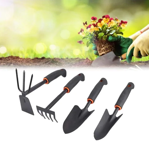 Vista 5 de Pala de jardín, 4 unids/set de herramientas de rastrillo de jardín espesado, accesorios de jardinería para el hogar para plantar flores