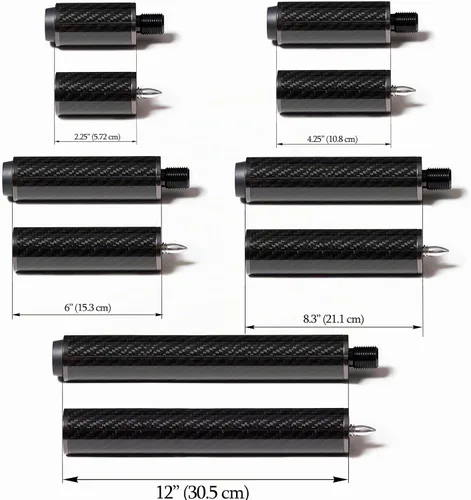 Vista 6 de OKKO Extensión de taco de billar de fibra de carbono con parachoques para tacos de piscina Predator
