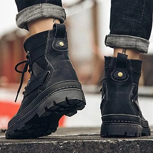Vista 7 de Botas Chelsea para hombre, zapatos casuales de cuero para hombre, Oxford para hombre, color negro, talla grande de EE. UU. para cuero de vaca ancho
